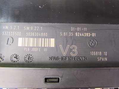 BMW Body Control Module Junction Box for Electronics 3 61359244393 F10 2011 528i 535i 550i5
